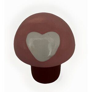 Bullseye’s Playground Valentine’s Day Target Ceramic Heart Mushroom Decor Retro